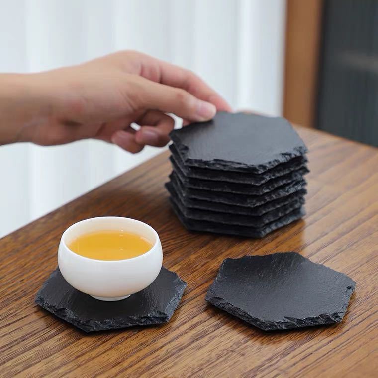 Rock Coaster Set - Natural Round Stone Teacup Mats