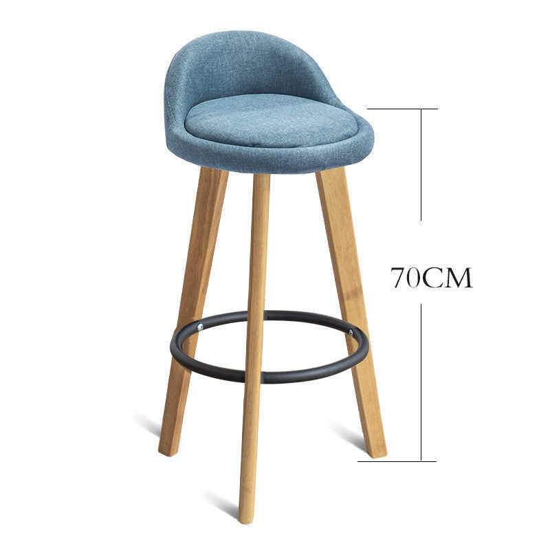 Nordic Wood Bar Stool - Modern Minimalist Counter Chair