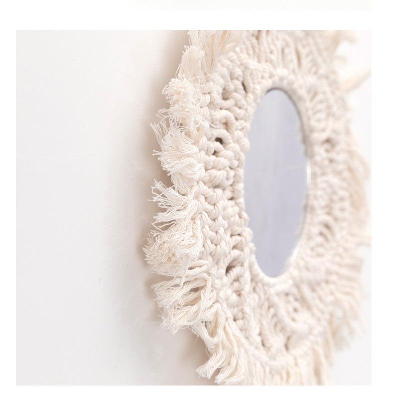 Makeup Mirror with Tapestry Hanging - Home Decor
