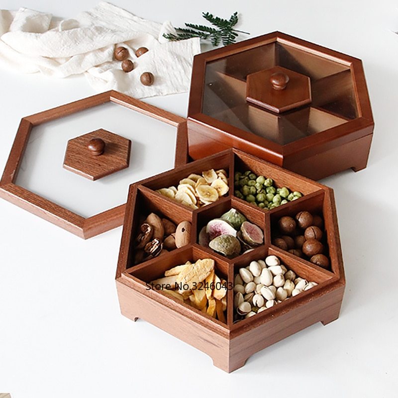 Chinese Wood Candy Box - Decorative Serving Tray