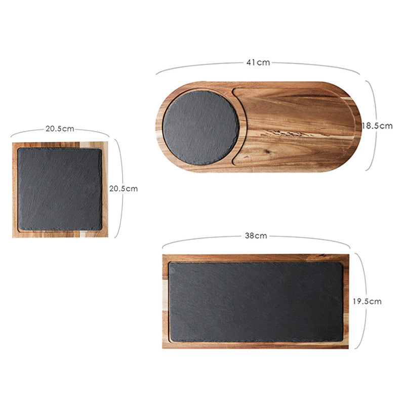 Rock Wood Serving Tray - Stone & Wood Platter