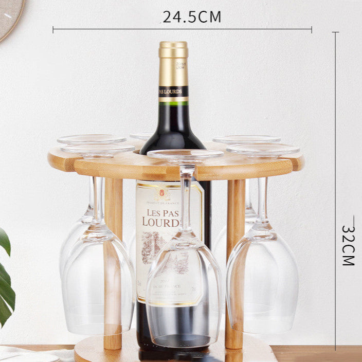 Bamboo Wine Glass Holder - Upside Down Drying Rack
