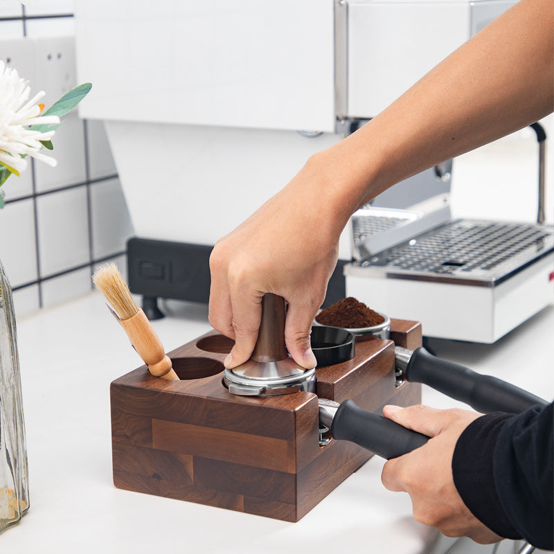 Wood Espresso Tamper Station - Coffee Distributor
