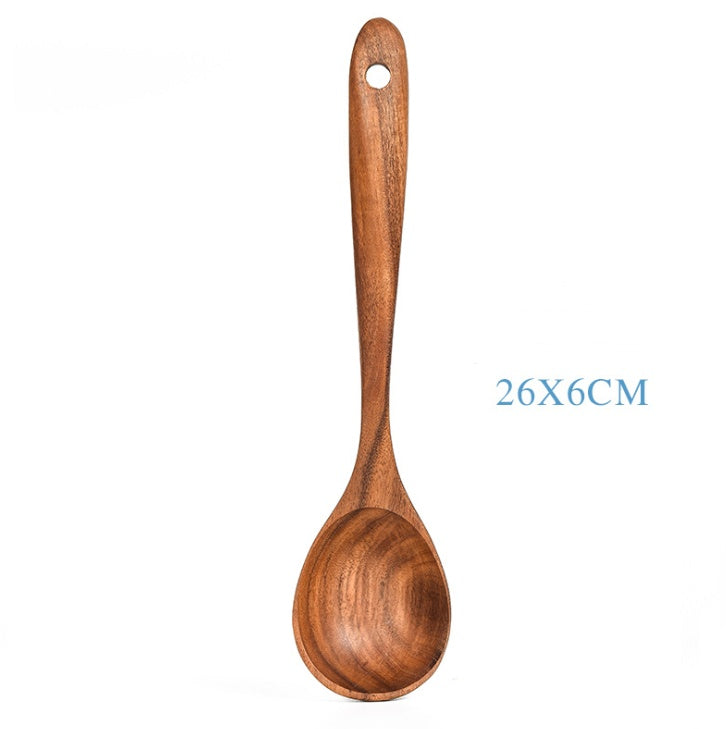 Teak Wood Cooking Tool Set - Wooden Kitchen Utensils