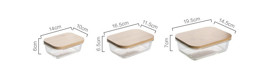 Glass Crisper with Bamboo Lid - Airtight Food Storage