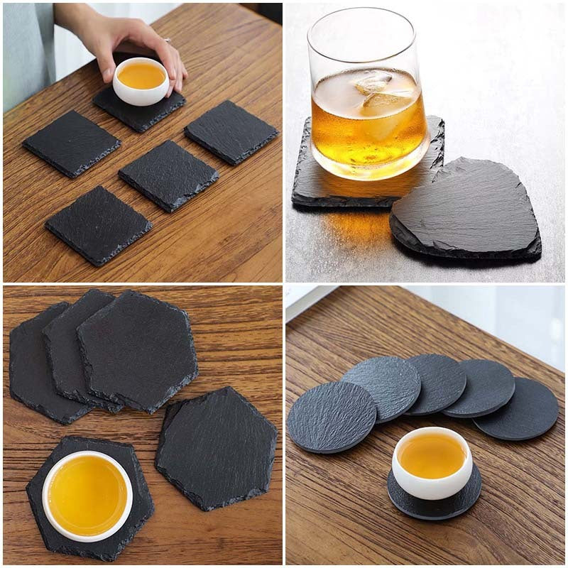 Rock Coaster Set - Natural Round Stone Teacup Mats