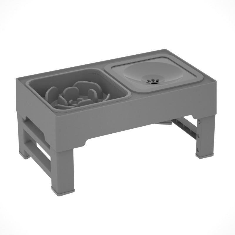 Elevated Dog Bowls - Adjustable Stainless Double Feeder