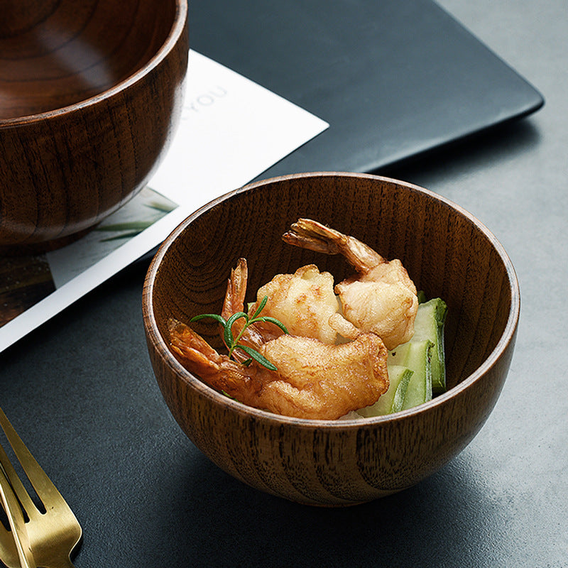 Japanese Wood Bowl - Natural Tableware for Rice/Soup