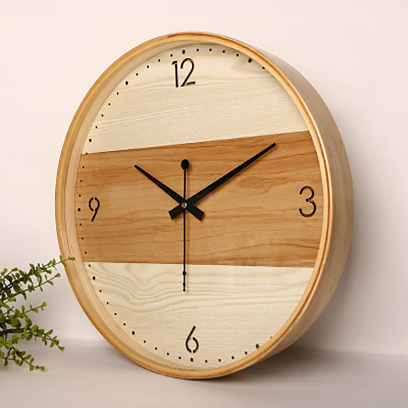 Modern Wood Wall Clock - Minimalist Silent Timepiece
