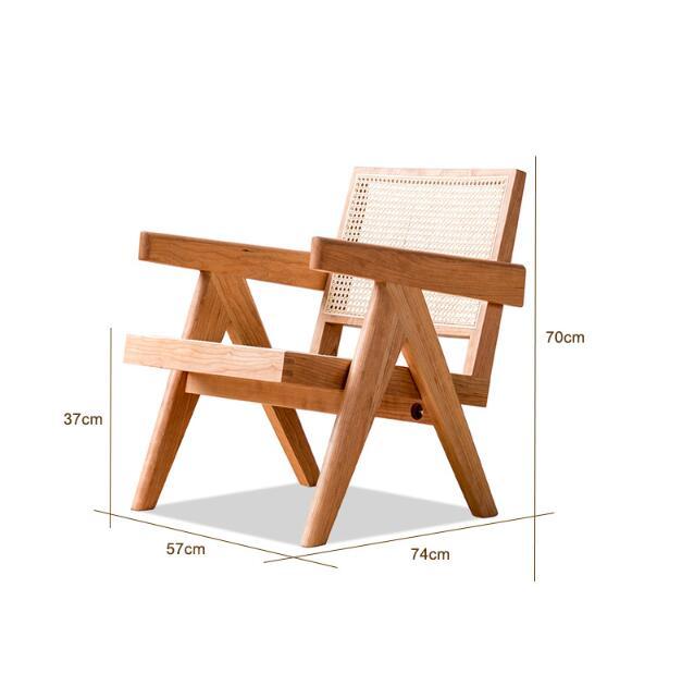 Wood & Rattan Balcony Leisure Chair - Mid-Ancient
