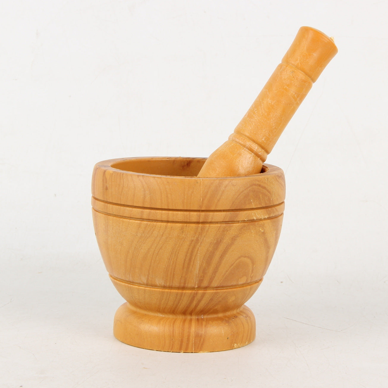 Wood Look Garlic Masher - Manual Mortar & Pestle