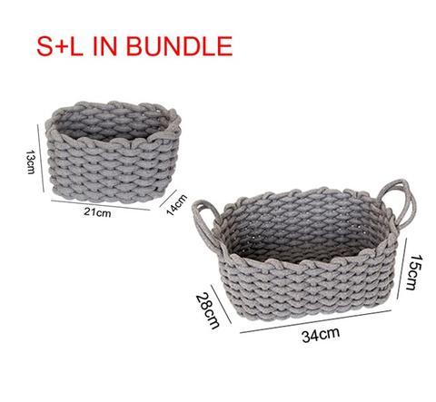 Nordic Cotton Rope Storage Box - Hand-woven Simple