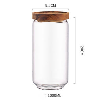 Acacia Wood Sealed Storage Jar - Airtight Food
