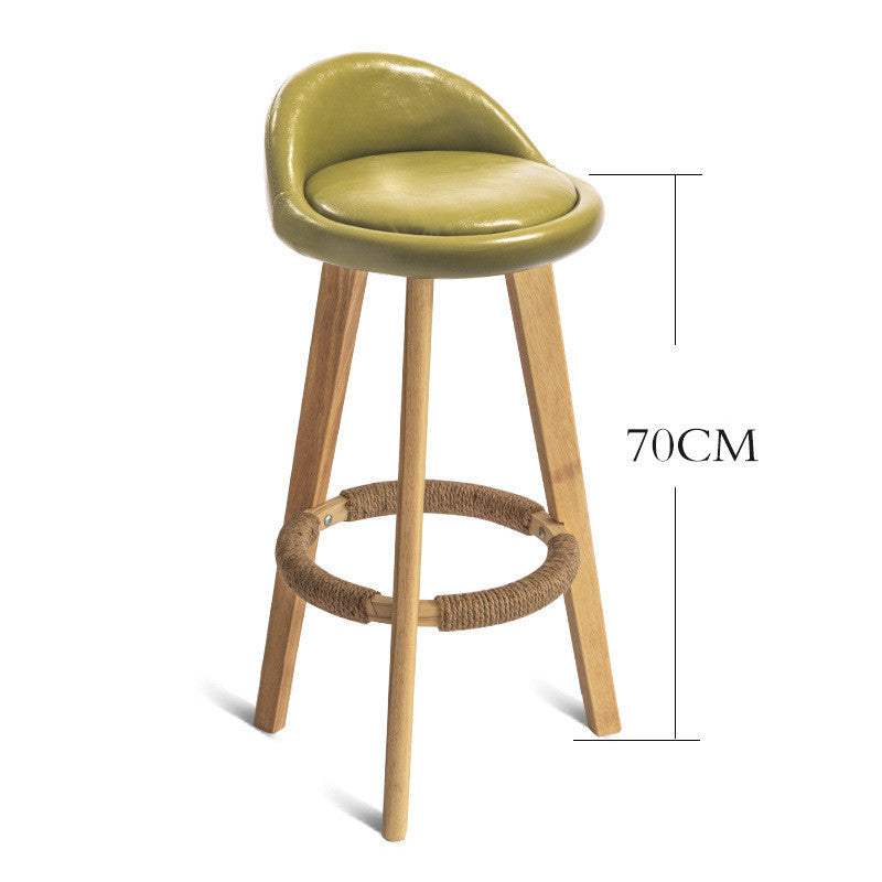 Nordic Wood Bar Stool - Modern Minimalist Counter Chair