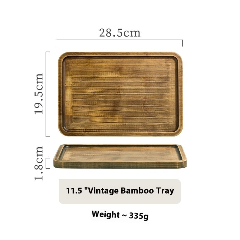 Retro Wood Serving Tray - Vintage Serving Platter
