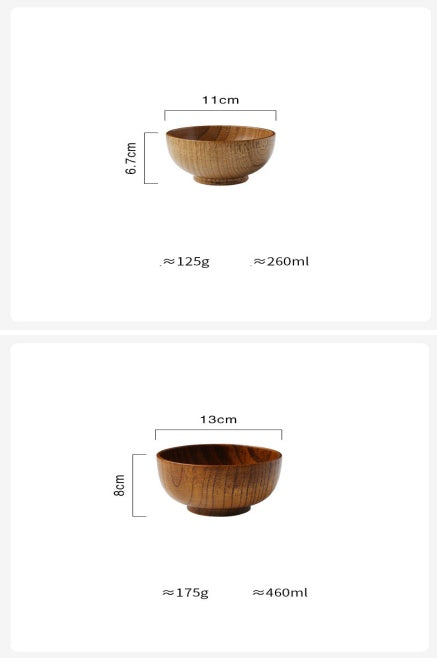 Japanese Wood Bowl - Natural Tableware for Rice/Soup