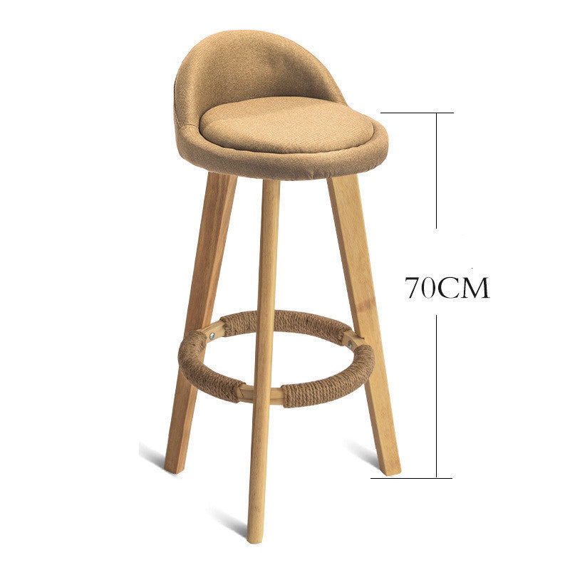 Nordic Wood Bar Stool - Modern Minimalist Counter Chair