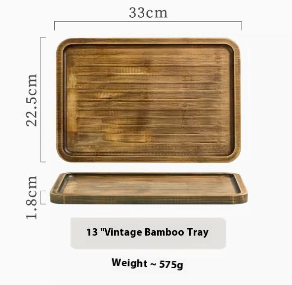 Retro Wood Serving Tray - Vintage Serving Platter