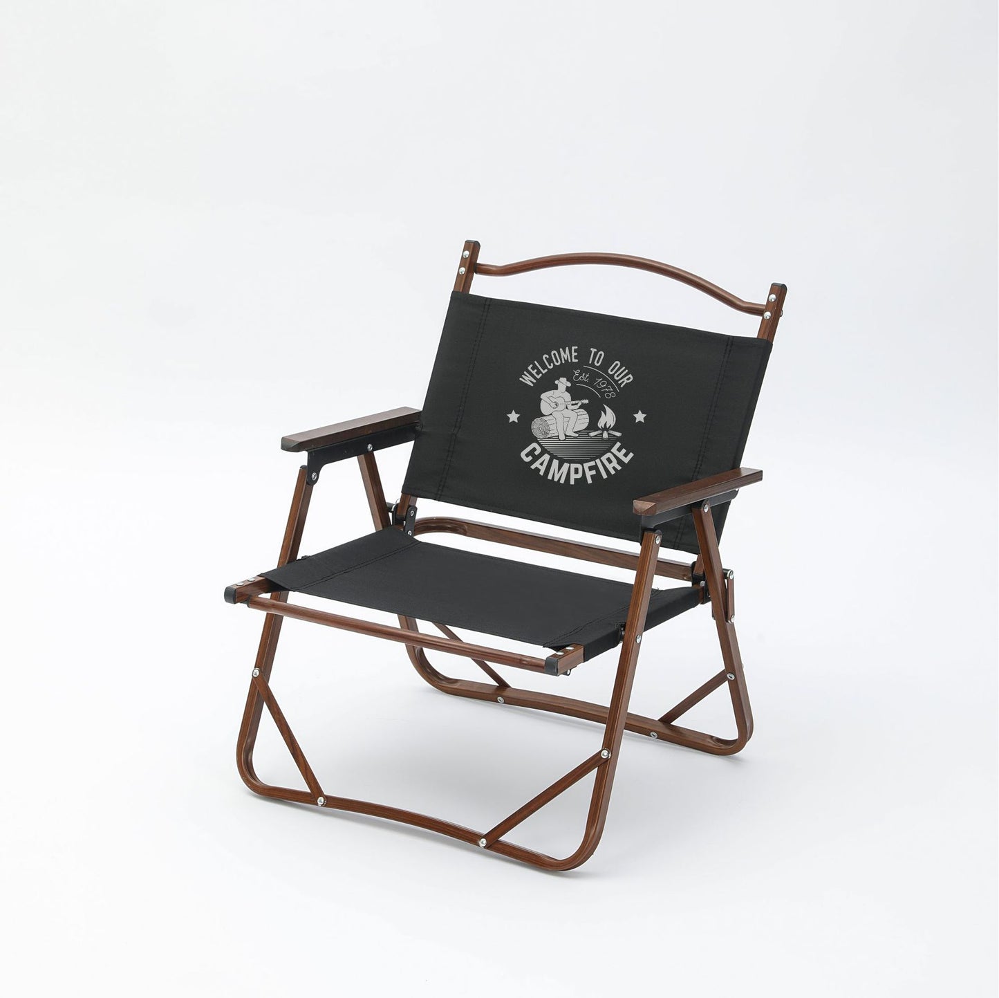 Wood Grain Camping Chair - Lightweight Folding