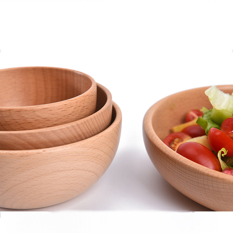 Beech Wood Bowl - Natural Versatile Serving Bowl