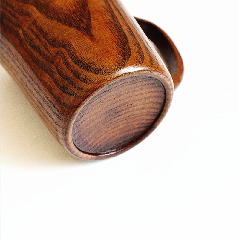 Jujube Wood Cup - Traditional Wood Mug with Handle