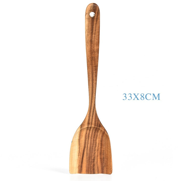 Teak Wood Cooking Tool Set - Wooden Kitchen Utensils
