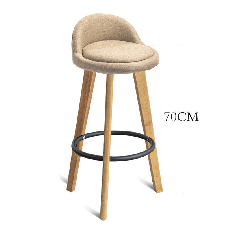Nordic Wood Bar Stool - Modern Minimalist Counter Chair
