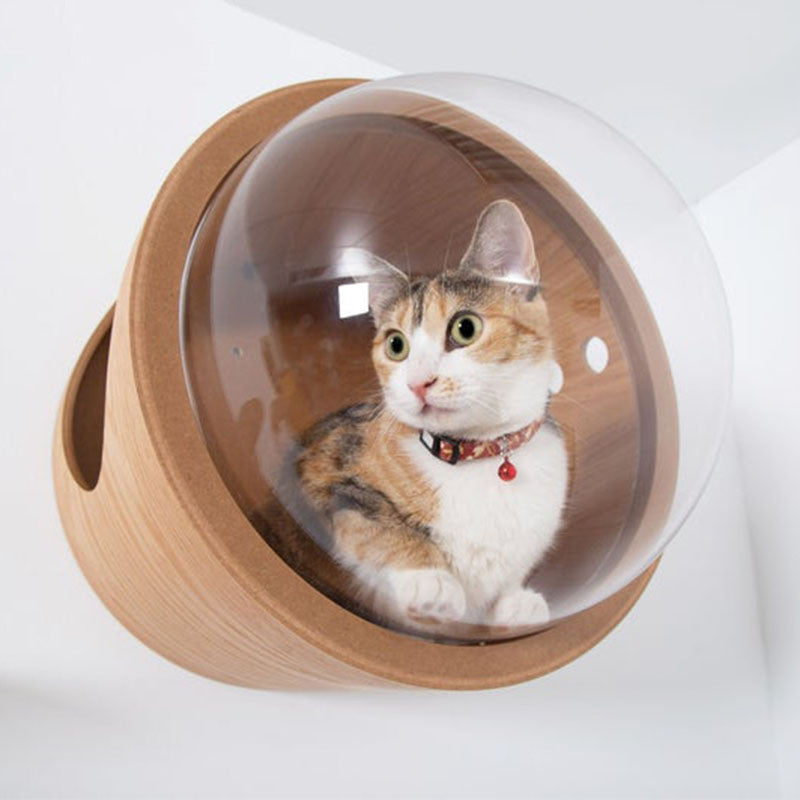 Wood Cat Wall Perch with Springboard - Scratching Post