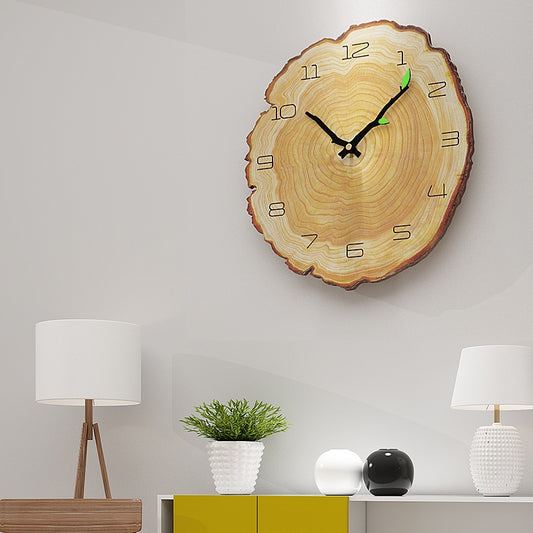 Rustic Solid Wood Wall Clock - Home Decor
