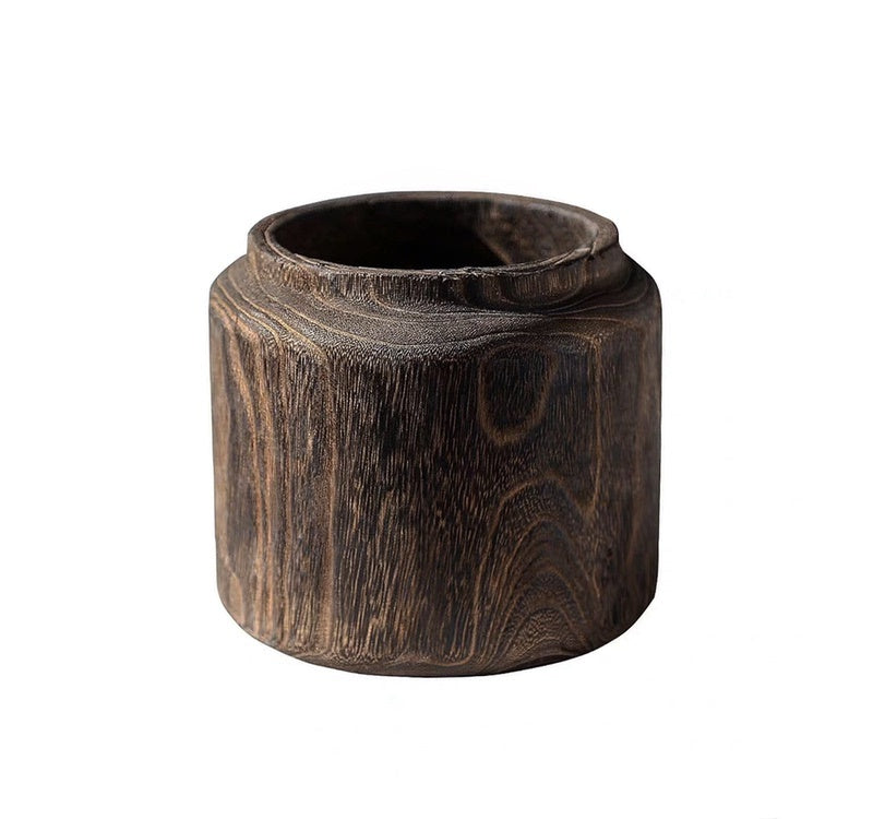 Retro Wood Zen Dried Flower Vase - Home Decor