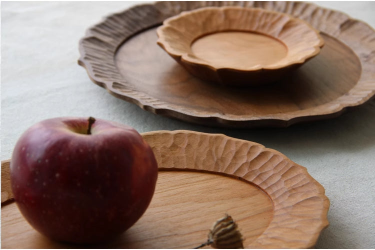 Japanese Wood Tea Trays - Handmade Serving Platters