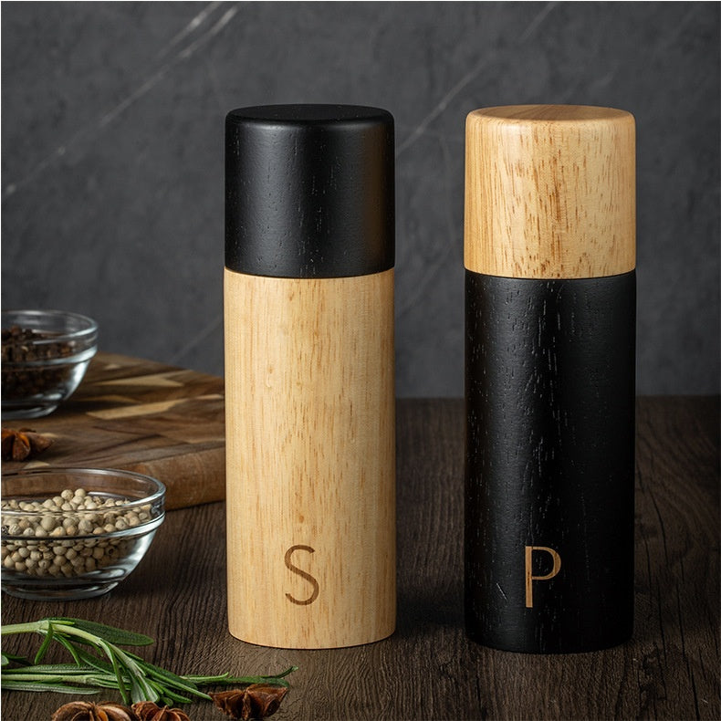 Oak Wood Pepper Grinder - Retro Manual Spice Grinder
