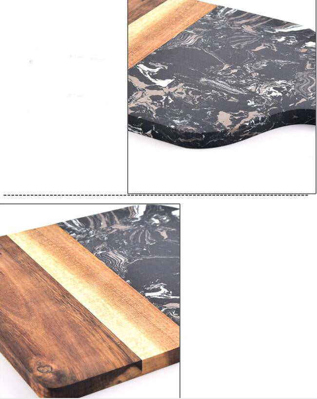 Marble & Wood Chopping Board - Elegant Serving Board
