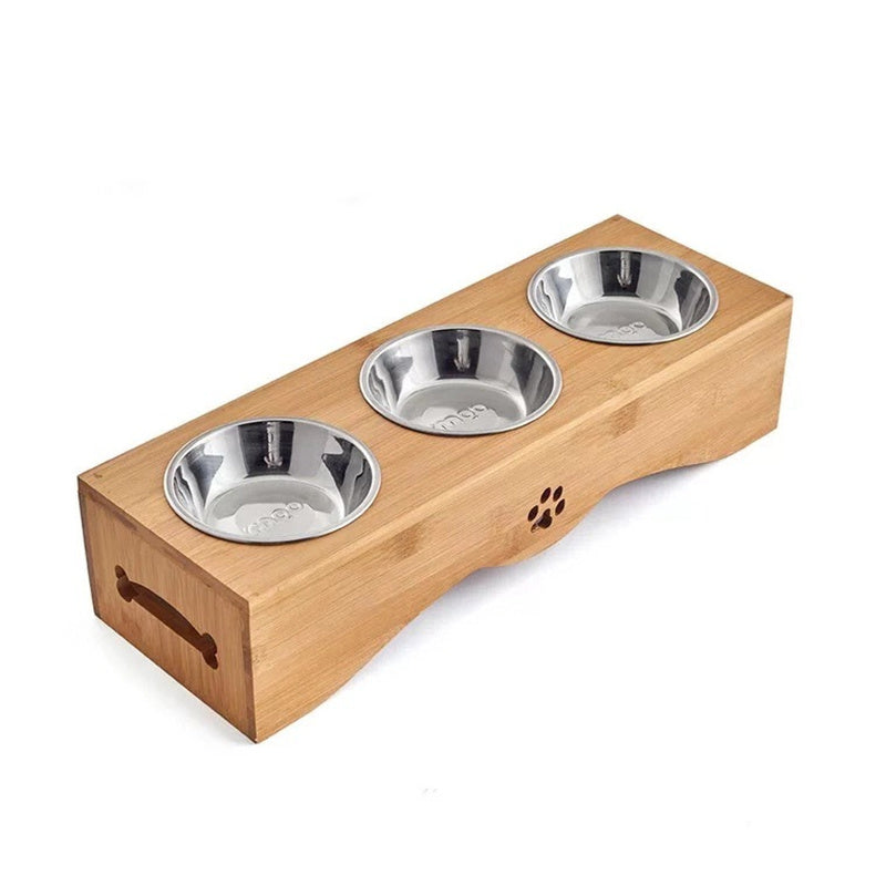 Bamboo Pet Food Table for Cats - Elevated Feeding