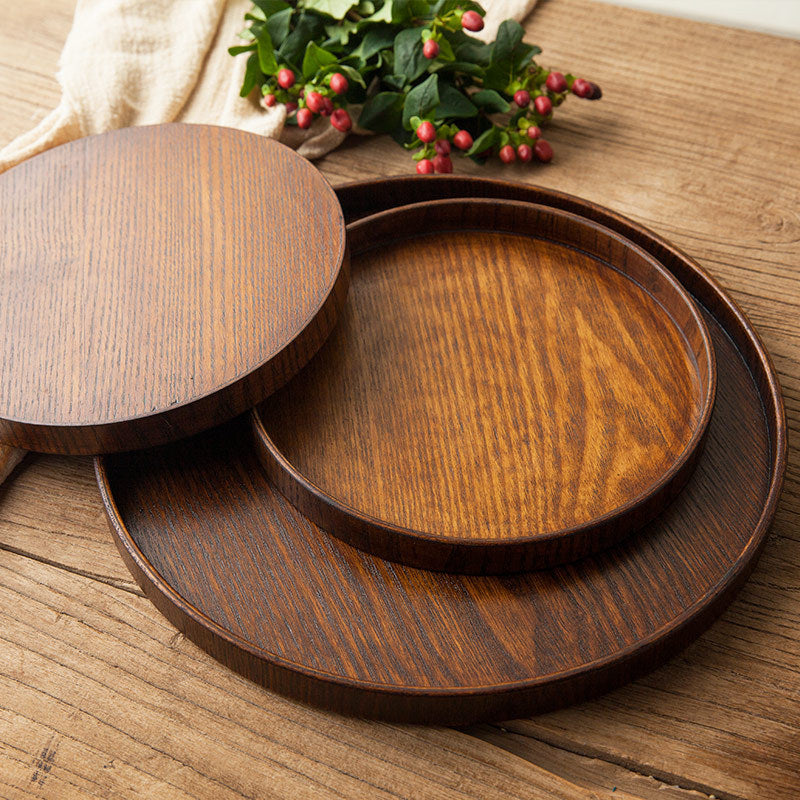 Rustic Wood Serving Tray - Round Platter