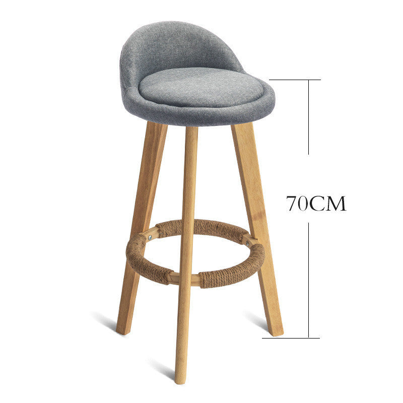 Nordic Wood Bar Stool - Modern Minimalist Counter Chair