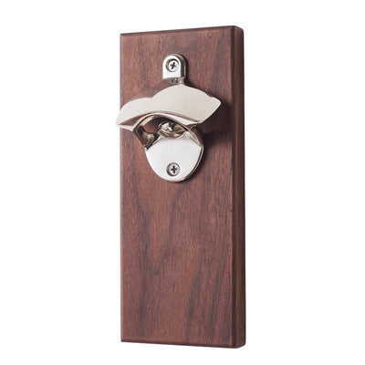 Wood Bottle Opener with Magnetic Catcher