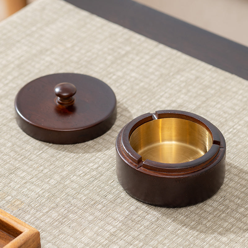 Solid Wood Ashtray - Anti-Fly Ash - Home & Office