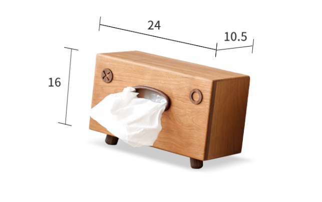 Walnut Wood Tissue Box Cover - Rectangular Holder