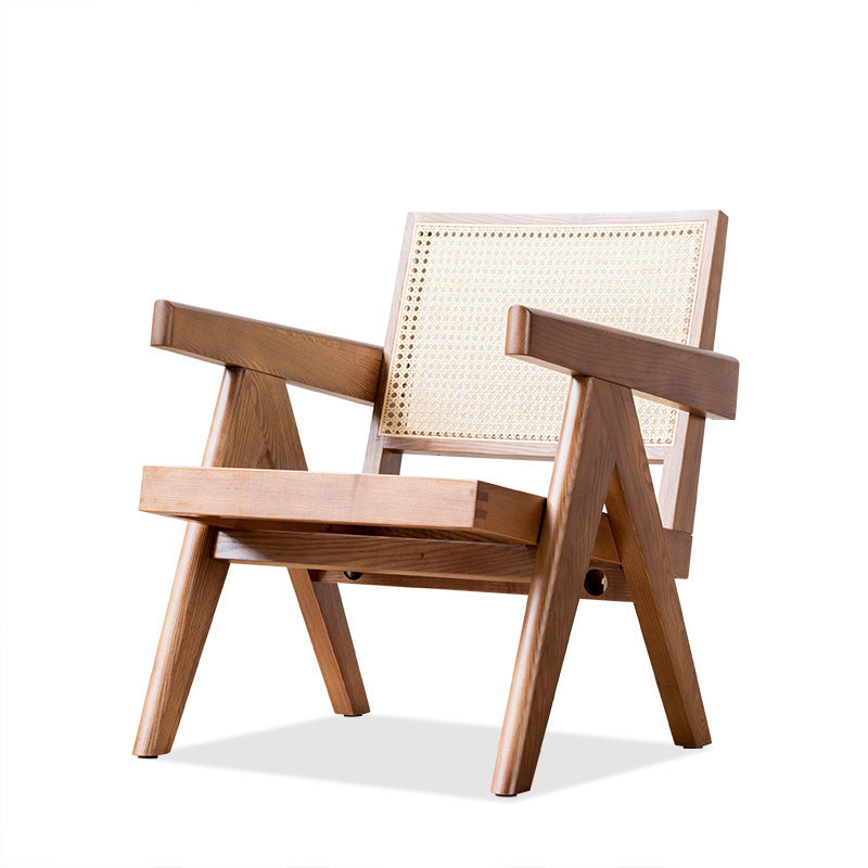 Wood & Rattan Balcony Leisure Chair - Mid-Ancient