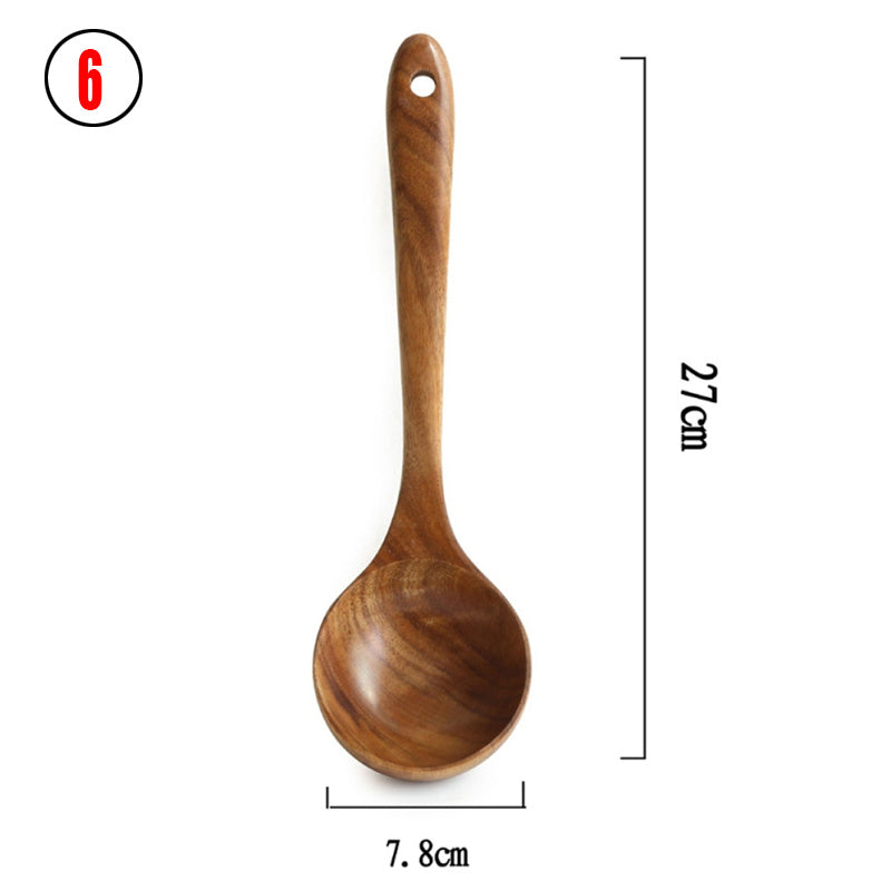 Teak Wood Tableware Set - Spoon, Ladle, Turner