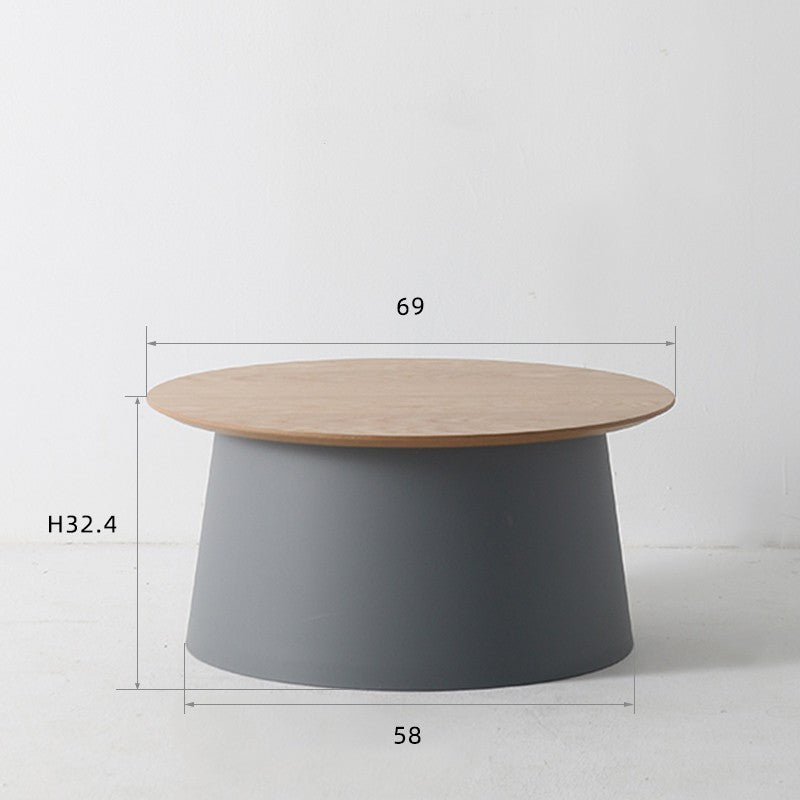 Wood Tea Table - Small Round Coffee Table