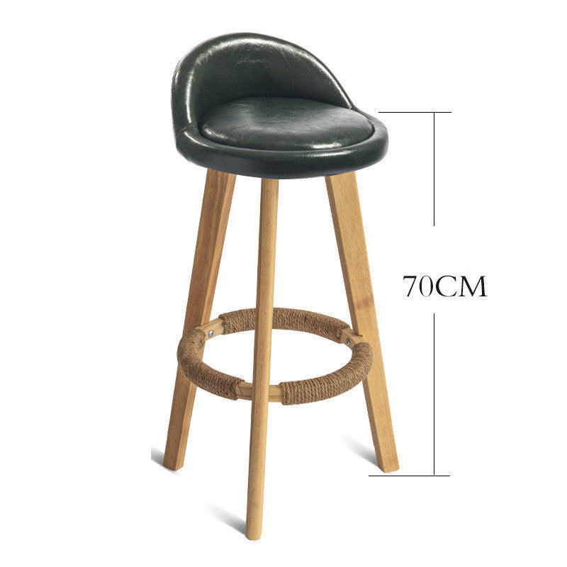Nordic Wood Bar Stool - Modern Minimalist Counter Chair
