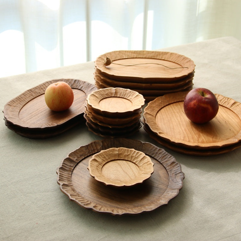 Japanese Wood Tea Trays - Handmade Serving Platters
