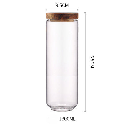 Acacia Wood Sealed Storage Jar - Airtight Food