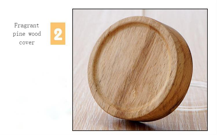 Glass Jam Jar with Wood Lid - Airtight Food Storage