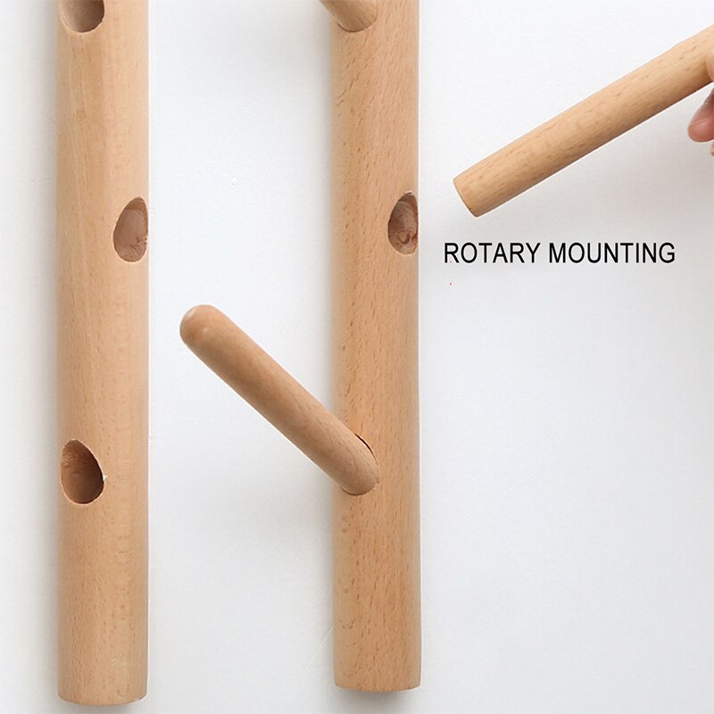 Beech Wood Wall Hook - Modern Minimalist Coat Hook