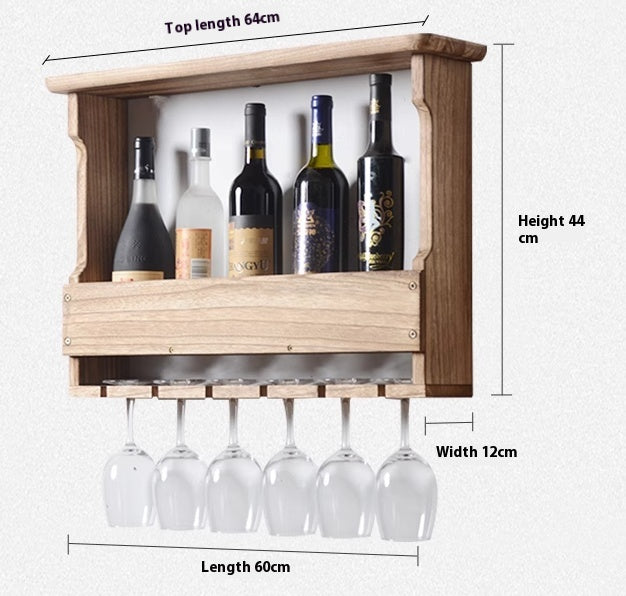Wood Wine Glass Rack - Wall Mounted Stemware Holder