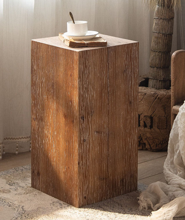 Retro Wood Side Table - Small Square