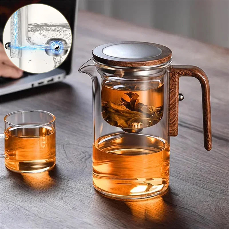 Magnetic Glass Teapot with Wood Handle
